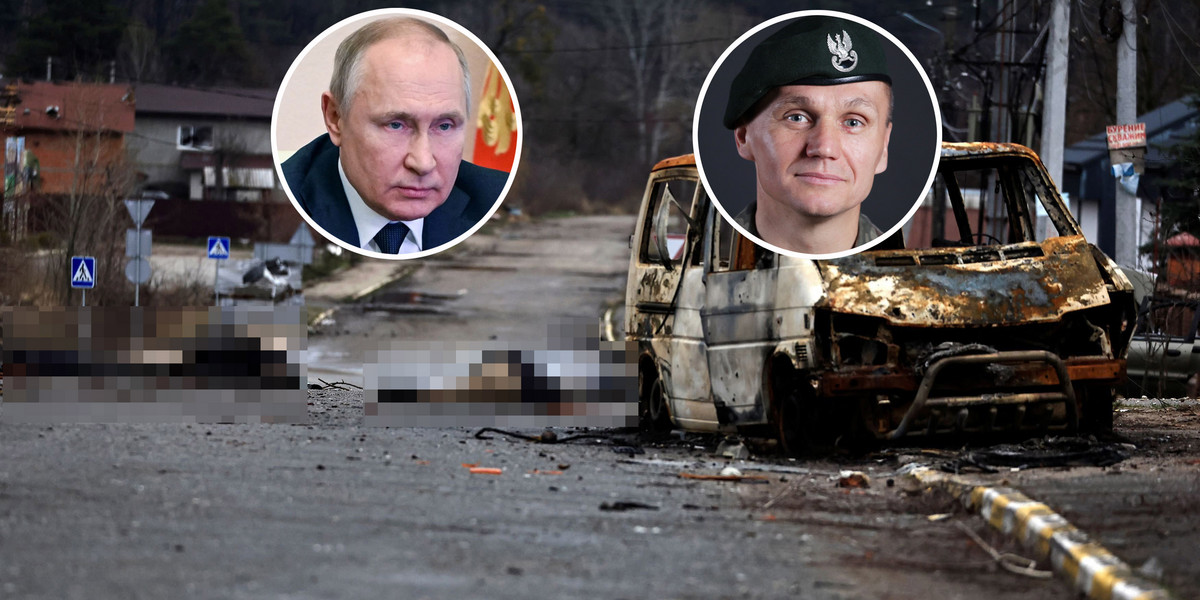 Bodies of civilians lie in the street, amid Russia's invasion on Ukraine, in Bucha