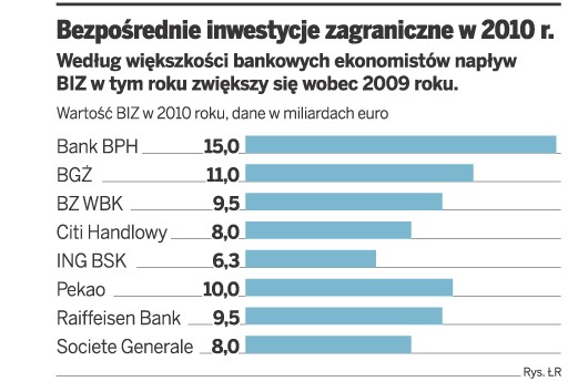 Bezpośrednie inwestycje zagraniczne w 2010r.