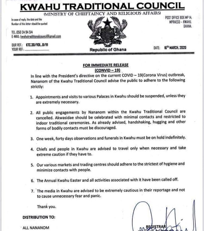 Kwahu Traditional Council statement