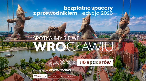 Ciekawe miejsca, inspirujące historie i dobra zabawa – cykl bezpłatnych spacerów z przewodnikiem po Wrocławiu wystartował już w czerwcu i potrwa do 13 września. Spacery odbywają się w piątki, soboty i niedziele.