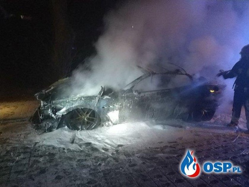 Lublin: luksusowe maserati doszczętnie spłonęło na parkingu