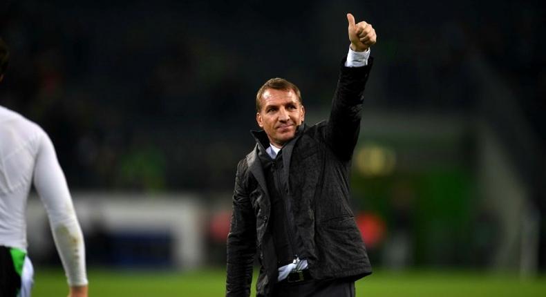 Celtic's manager Brendan Rodgers reacts after the UEFA Champions league Group C football match against Borussia Moenchengladbach November 1, 2016