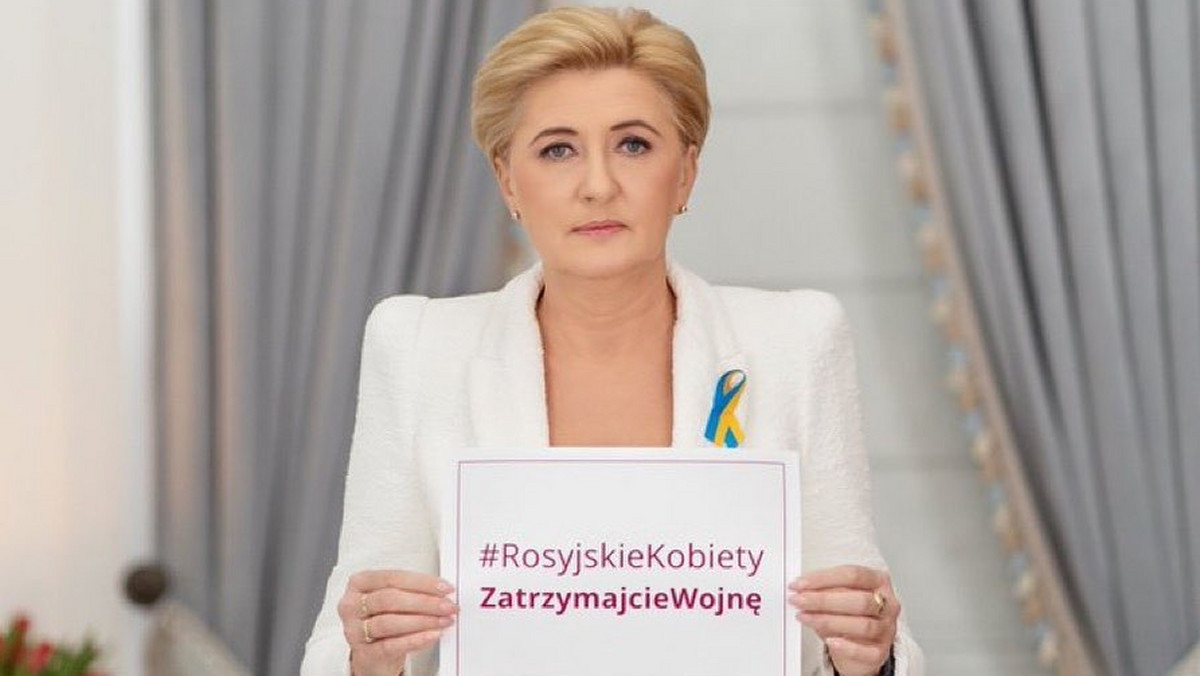 Agata Duda rozpoczęła akcję "Rosyjskie Kobiety Zatrzymajcie Wojnę"