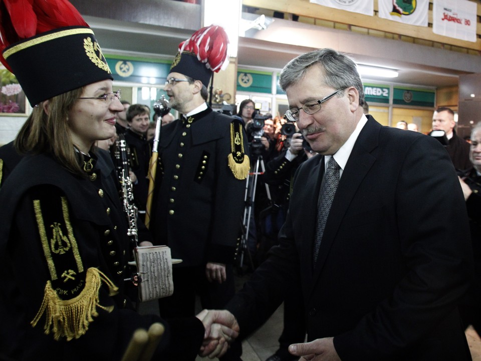 BIERUŃ PREZYDENT WŚRÓD GÓRNIKÓW