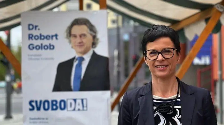 Marta Kos je jedno vreme bila deo zeleno-levog pokreta Svoboda premijera Roberta Goloba | Foto: BBC