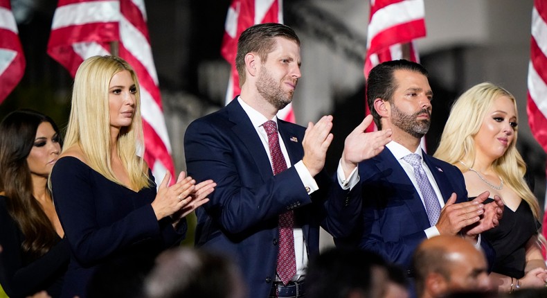 From left to right: Ivanka Trump, Eric Trump, Donald Trump Jr., and Tiffany Trump at the 2020 Republican National Convention.Jabin Botsford/The Washington Post via Getty Images