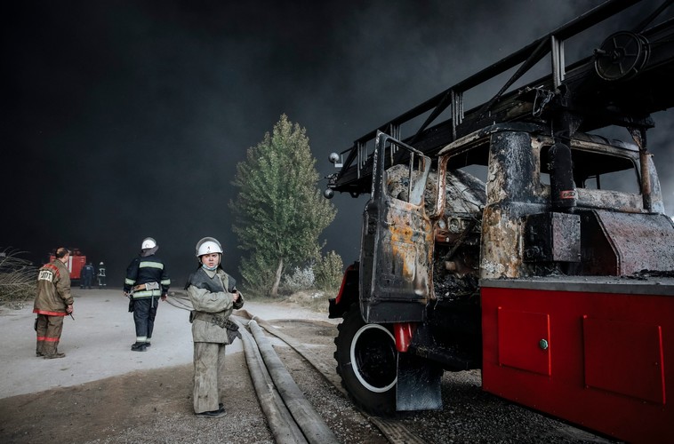 Pożar bazy paliwowej pod Kijowem