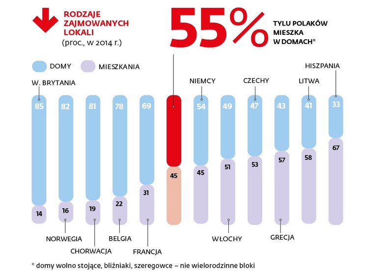 Rodzaje zajmowanych lokali