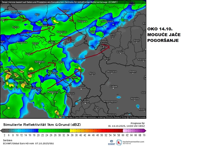 Jače zahlađenje meterolozi očekuju u utorak 14. oktobra