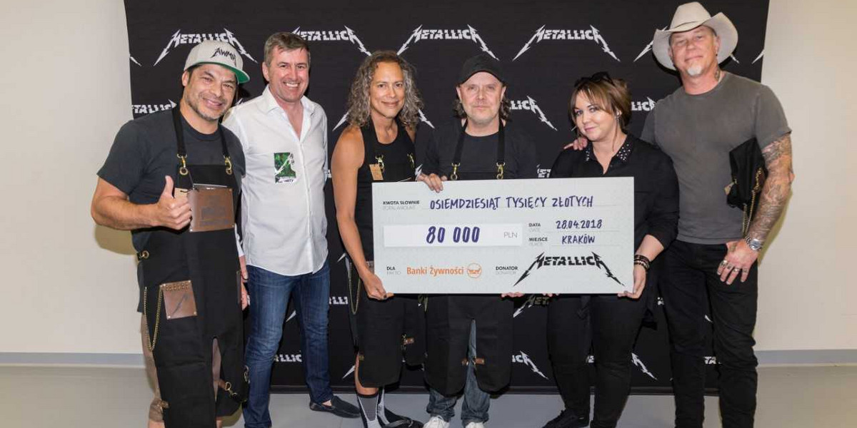 Zespół Metallica przekazał 80 tys. zł na Federację Polskich Banków Żywności
