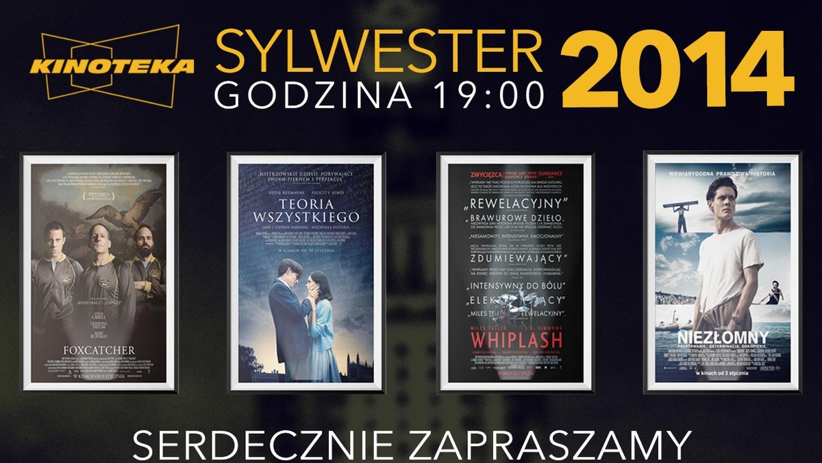 Kinoteka przygotowała w tym roku specjalną ofertę filmową dla miłośników kina. 31 grudnia od godziny 19 startuje maraton filmowy, podczas którego zostaną zaprezentowane cztery przedpremierowe tytuły.