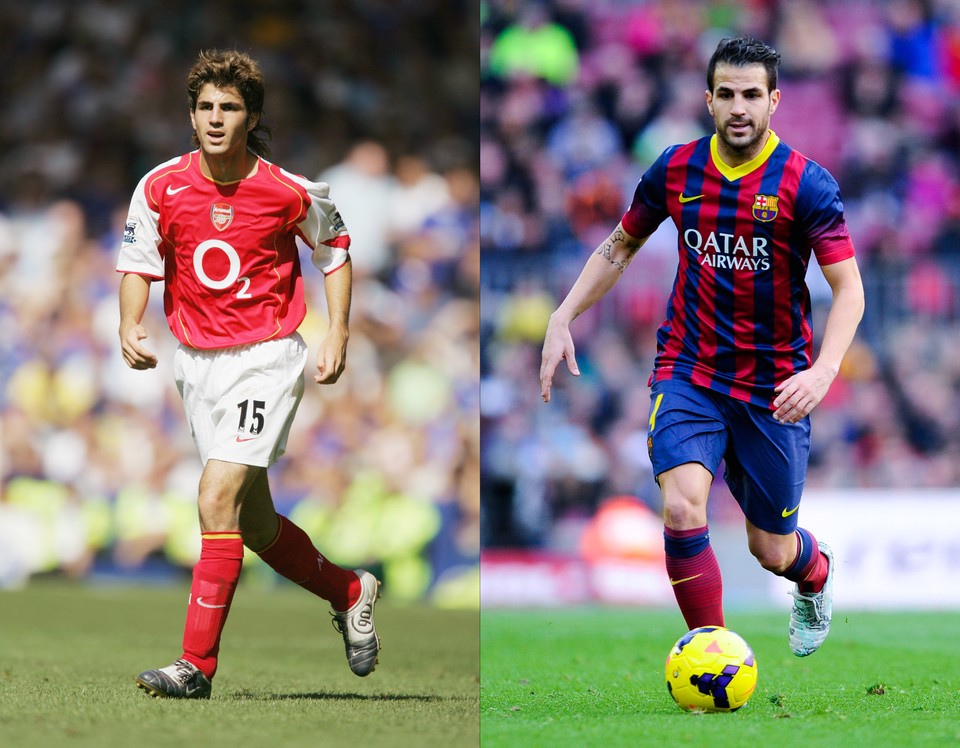 Cesc Fabregas w 2004 i 2014 roku