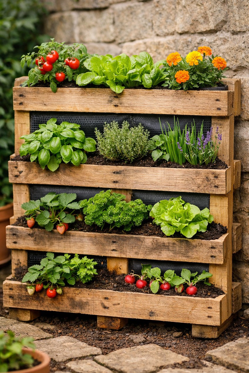 Sadnja začinskog bilja na paleti