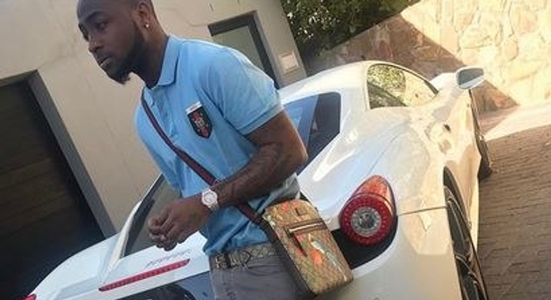 Davido and his Ferrari