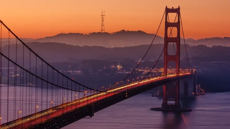 Golden Gate Bridge, most wiszący łączący San Francisco z hrabstwem Marin