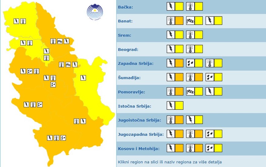 Meteoalarm za subotu