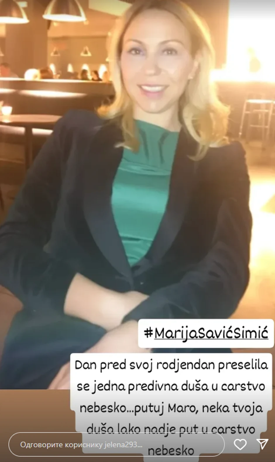 Objava drugarice Marije Savić Simić