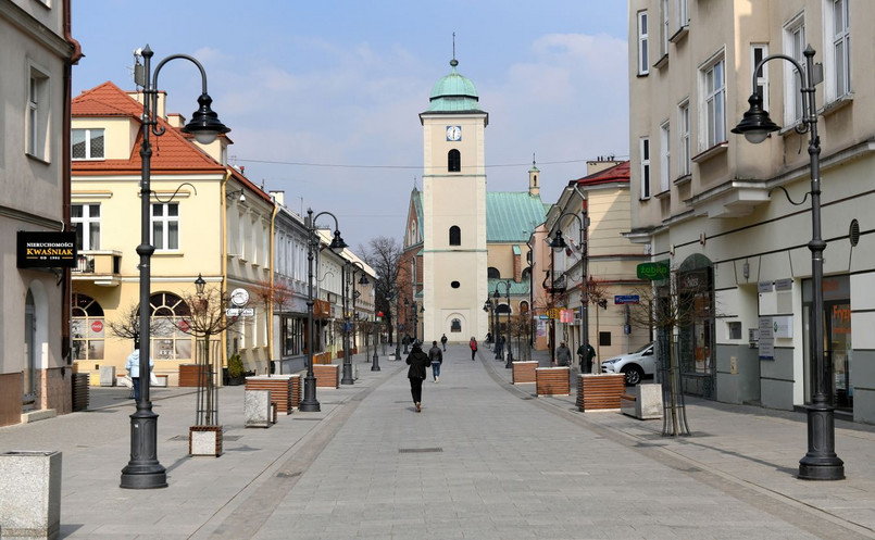 Opustoszałe centrum Rzeszowa