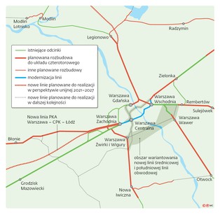 Warszawa z nową siecią kolei? Tak wygląda plan PKP PLK [MAPA]