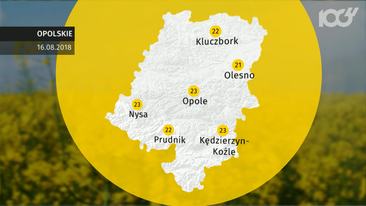 Pogoda Opole na dziś. Prognoza pogody 2018-08-16