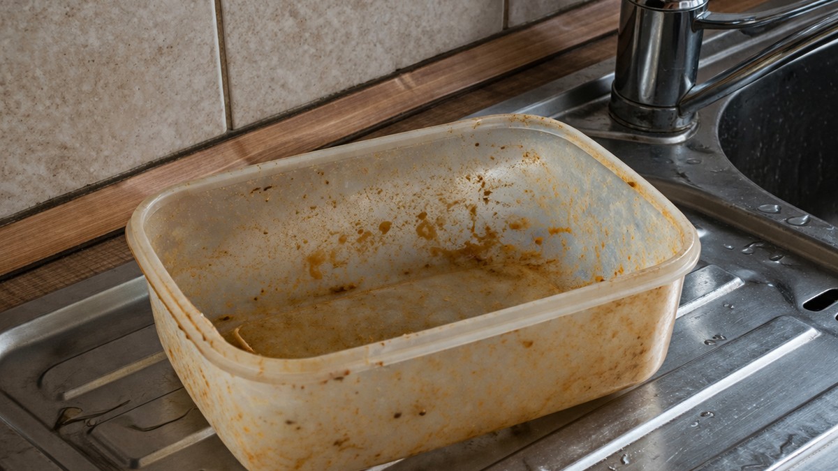 Prljava plastična posuda