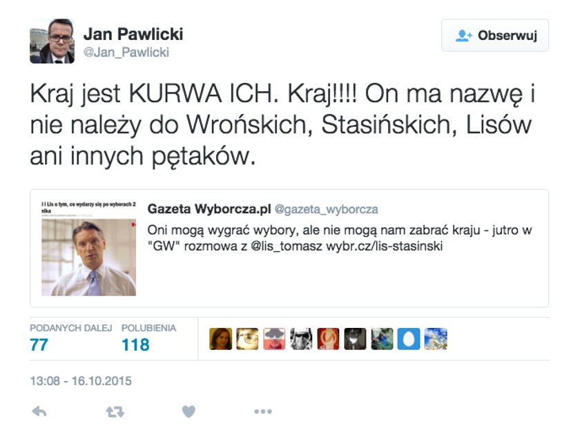 Wstyd! Tak bluzga nowy szef TVP1!