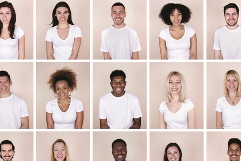 Group portrait of people smiling