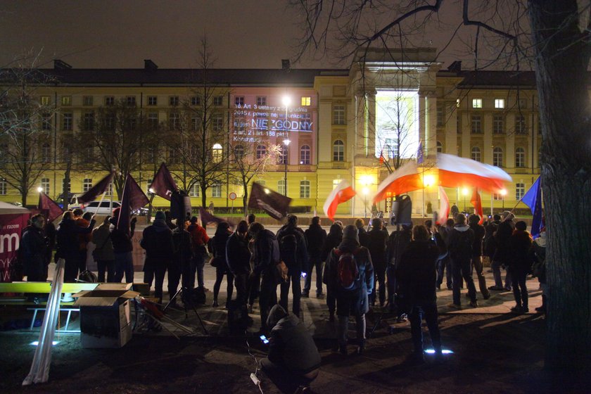 Protest pod KPRM