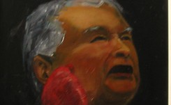 Pabianiccy emeryci namalowali 35 portretów Jarosława Kaczyńskiego