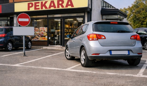 Parking ispred pekare