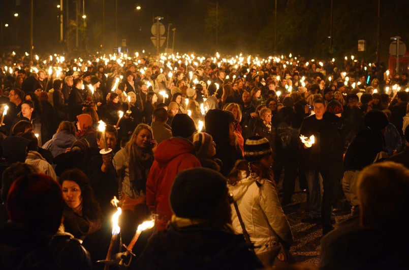 Edinburgh,-,December,30:,People,Take,Part,In,A,Torchlight