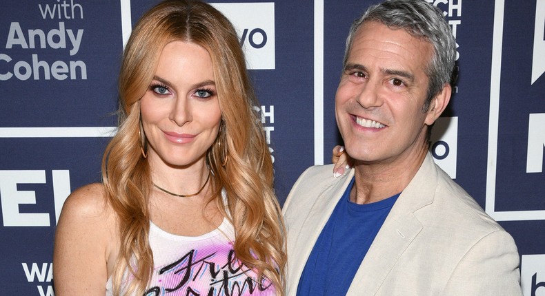 Leah McSweeney and Andy Cohen pose for a photograph in front of a banner for WATCH WHAT HAPPENS LIVE with Andy Cohen.Charles Sykes/Bravo/NBCU Photo Bank via Getty Images