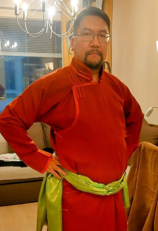 Torso Dukarov in Mongolian traditional dress
