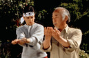 Pat Morita i Ralph Macchio, 1984 r.