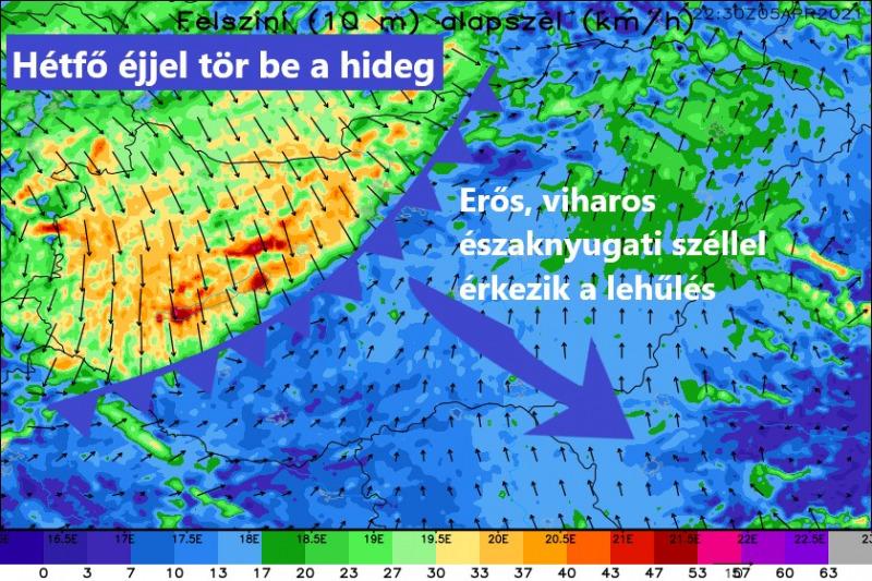 70-80 Km/órás széllökések is előfordulhatnak./ Fotó: idokep.hu