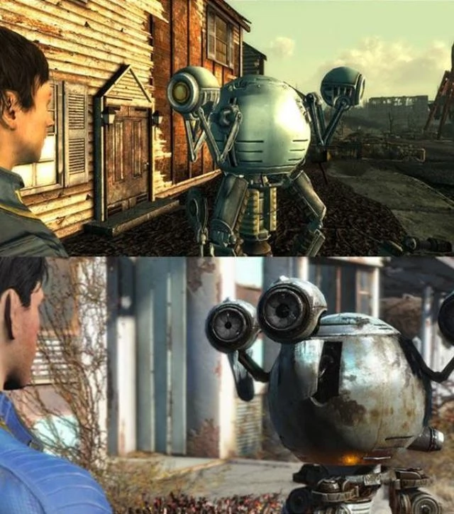 Fallout 3 (u góry) vs Fallout 4 (na dole) - i jak? Widać postęp?