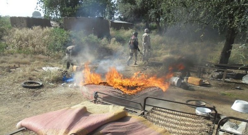 Nigerian soldiers on anti-Boko Haram operation in Borno State