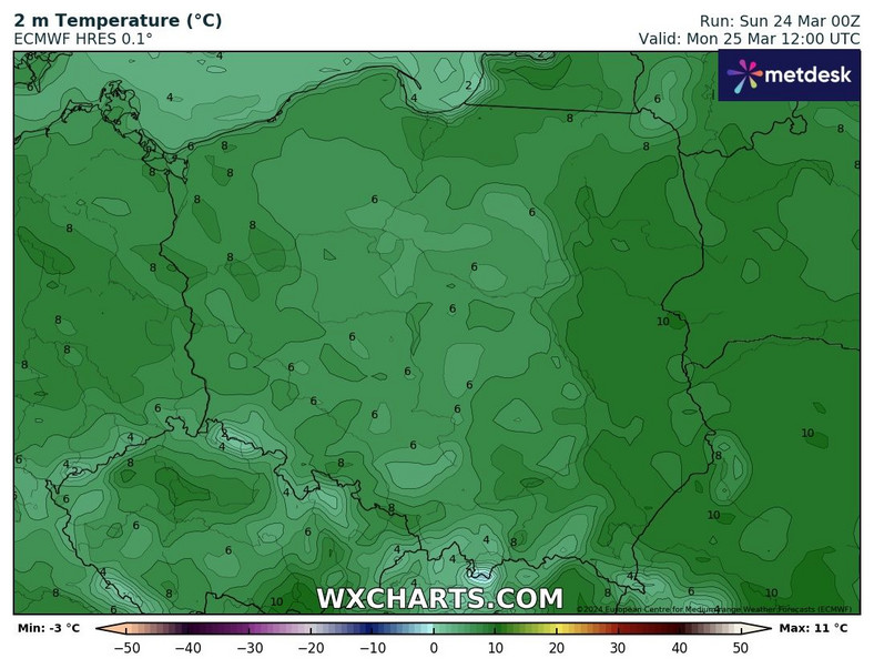 Temperatura nigdzie nie przekroczy 10 st. C