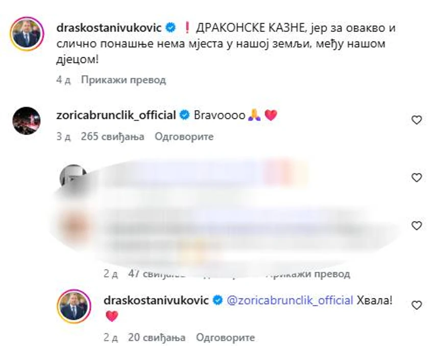 Zorica Brunclik podržala Draška
