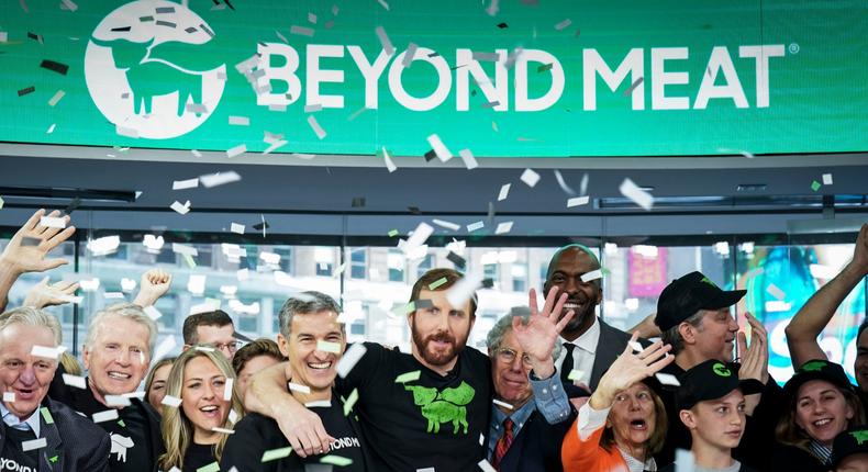 The Beyond Meat IPO at the Nasdaq Marketsite.