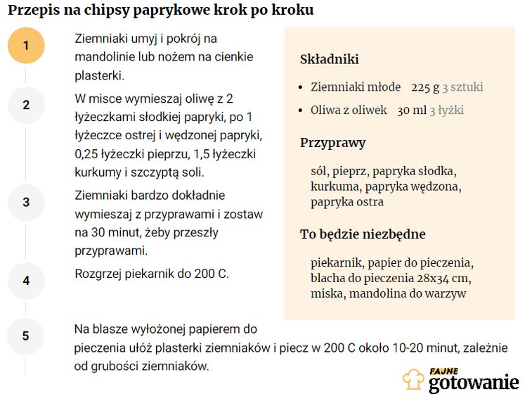 Przepis na chipsy paprykowe