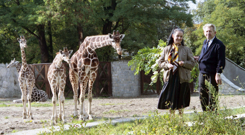 Antoni i Hanna Gucwińscy we wrocławskim ZOO, 1990 r.