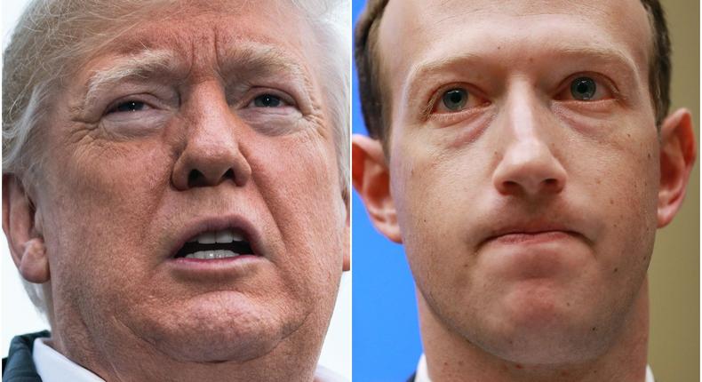 Donald Trump Mark Zuckerberg