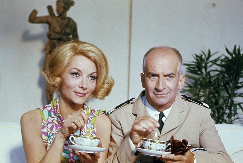 Claude Gensac i Louis de Funès w filmie "Żandarm się żeni" (1968)