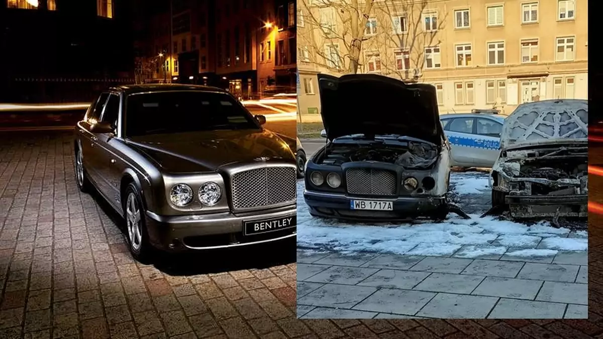 Spalony Bentley Arnage w Krakowie