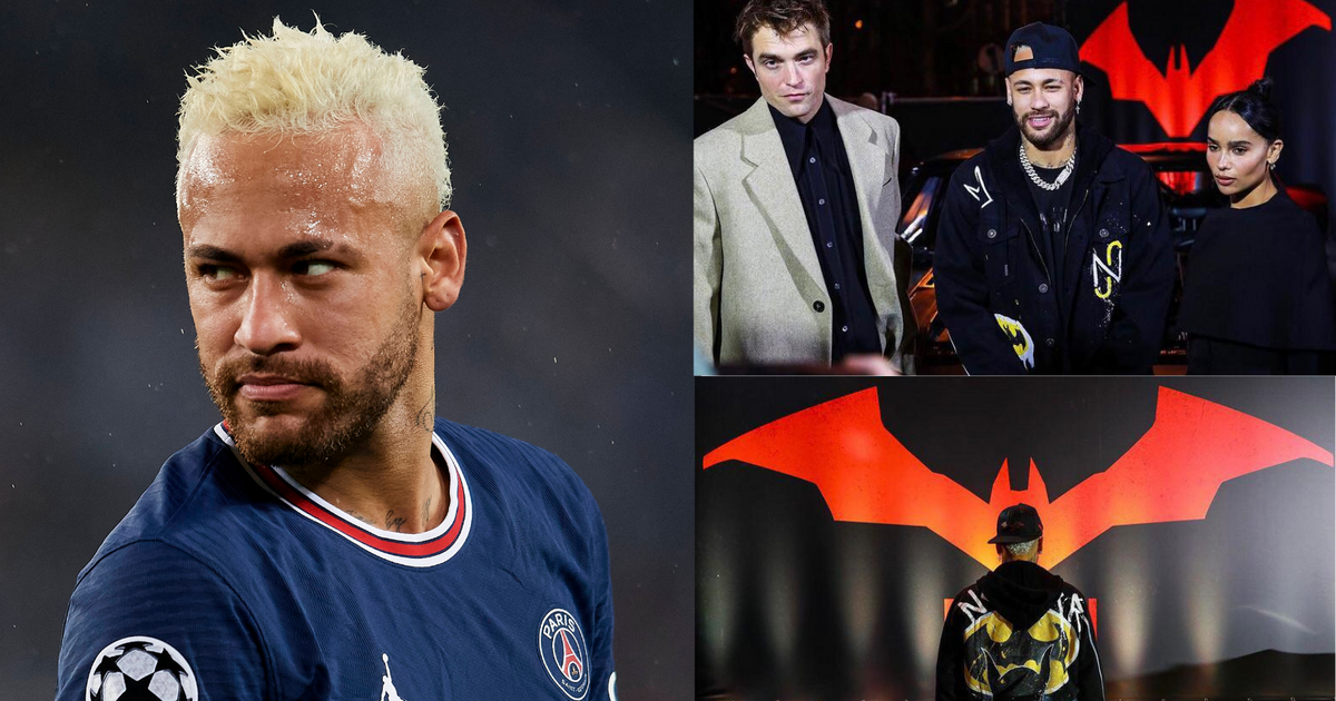 La star du Paris Saint-Germain Neymar assiste à la première de « Batman » en France