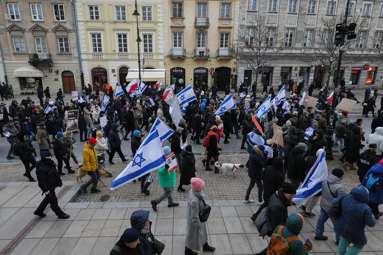 Demonstranci przeszli ulicami śpiewając żydowskie pieśni