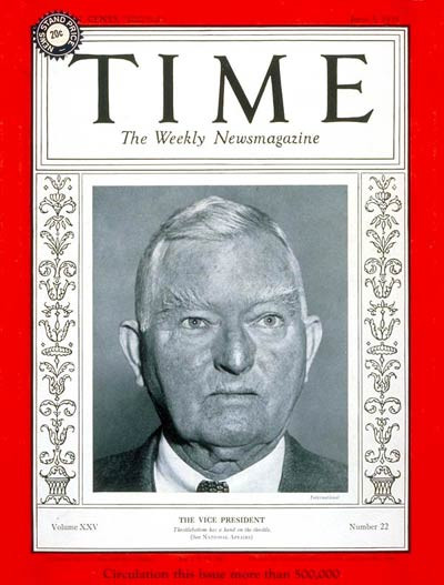 John Nance Garner na okładce magazynu Time w 1935 r.