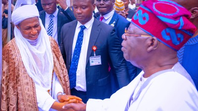 Tinubu Observes Eid Prayers with Muslim faithfuls at the Obalende Eid Prayer Ground at Dodan Barracks, Victoria Island Lagos. {Presidency]