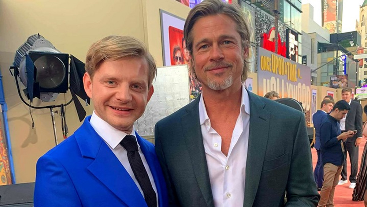 Rafał Zawierucha i Brad Pitt 